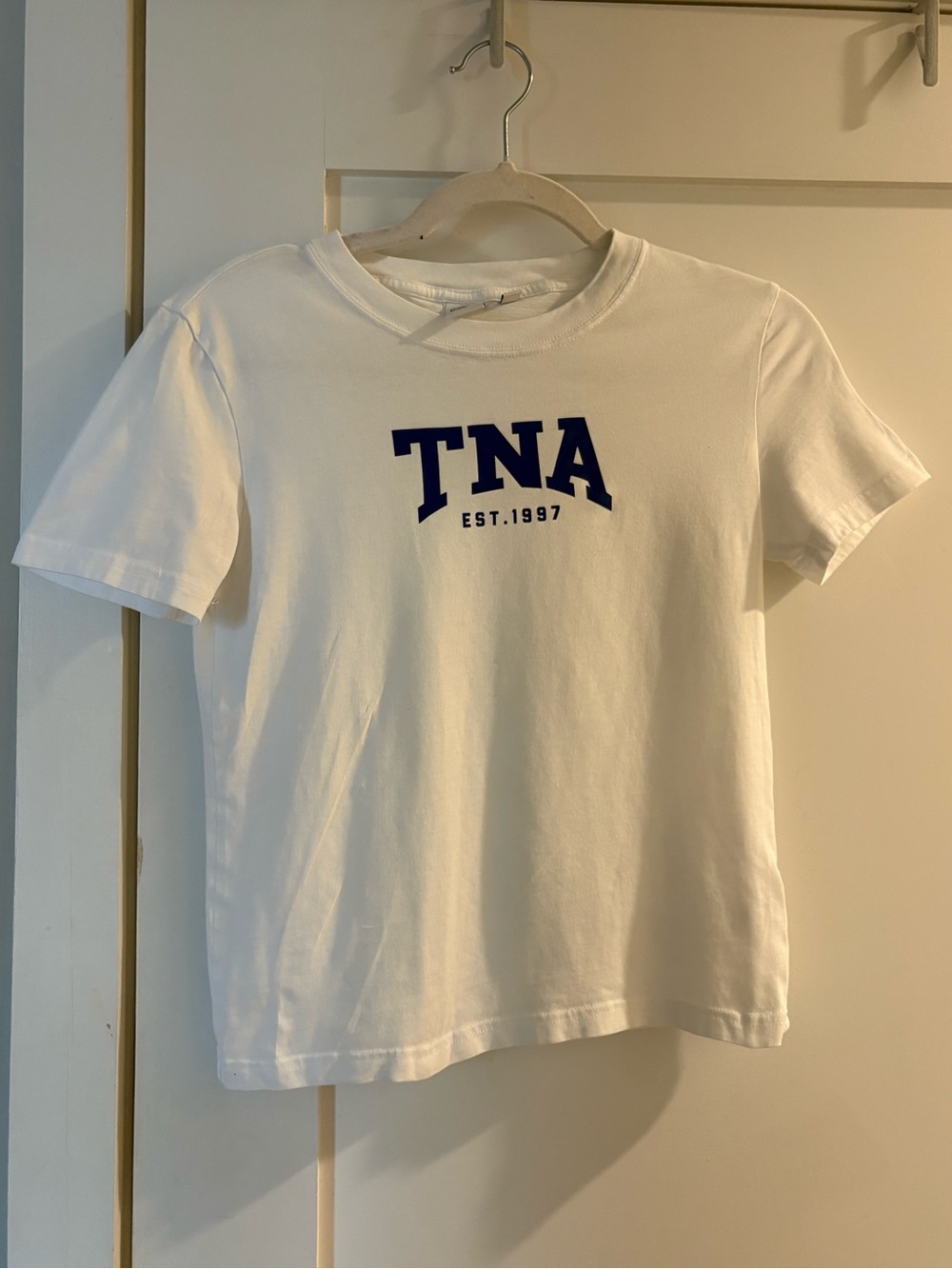 TNA White Tee with Navy Logo
